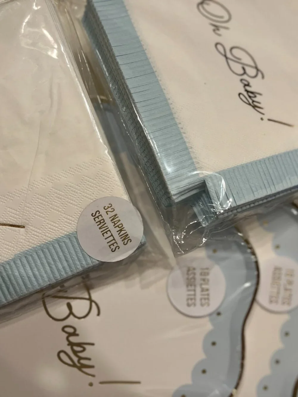 Baby Shower Party Supplies (Boy) Meri Meri Oh Baby Plates Napkins NWT (ps/x)